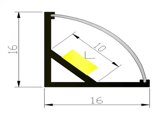 OEM Anodizing Aluminium Extrusion Profiles Untuk LED Strip Lighting ISO9001
